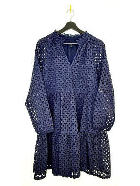 J.Crew Navy Eyelet Dress